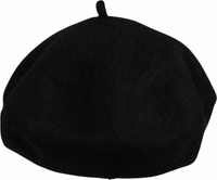 Black Wool French Style Beret Capello Hat 2