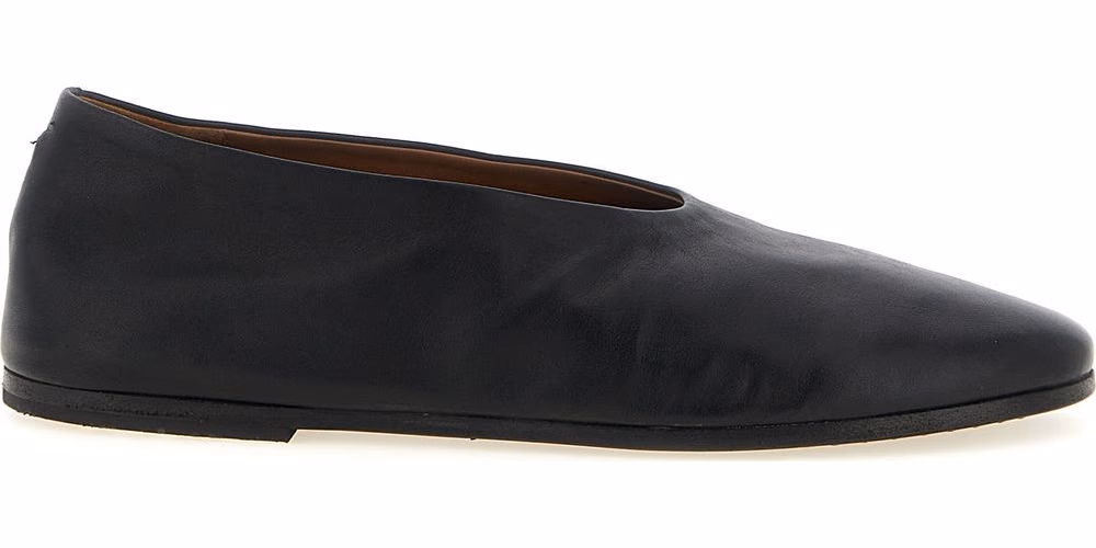 Black Calfskin Ballet Flats