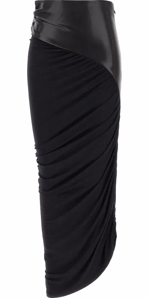 Black Viscose Midi Skirt