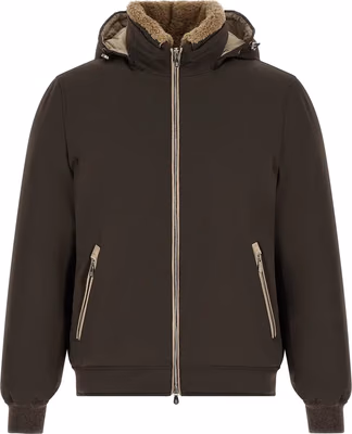 Brown Polyamide Full-Length Jacket