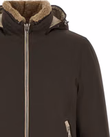Brown Polyamide Full-Length Jacket 4