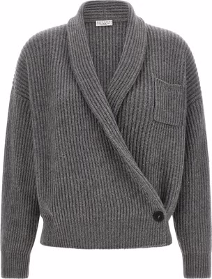 Gray Cashmere Cardigan