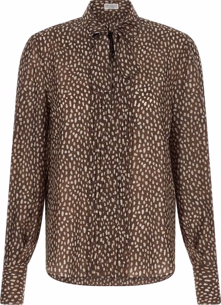 Brown Silk Blouse