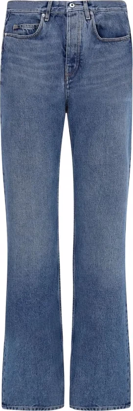 Blue Cotton Straight-Leg Jeans