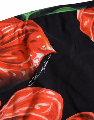Black Floral Print Nylon Beachwear Bikini Bottom