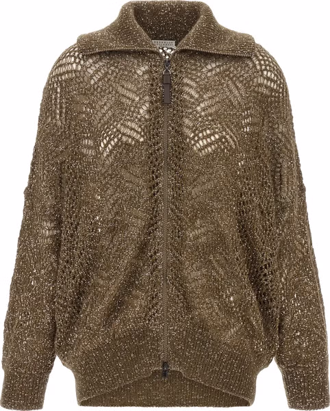 Brown Polyamide Cardigan