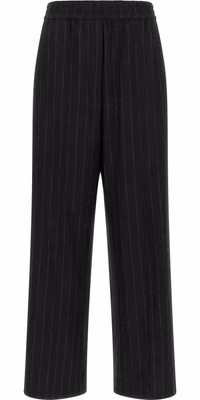 Blue Virgin Wool Casual Pants