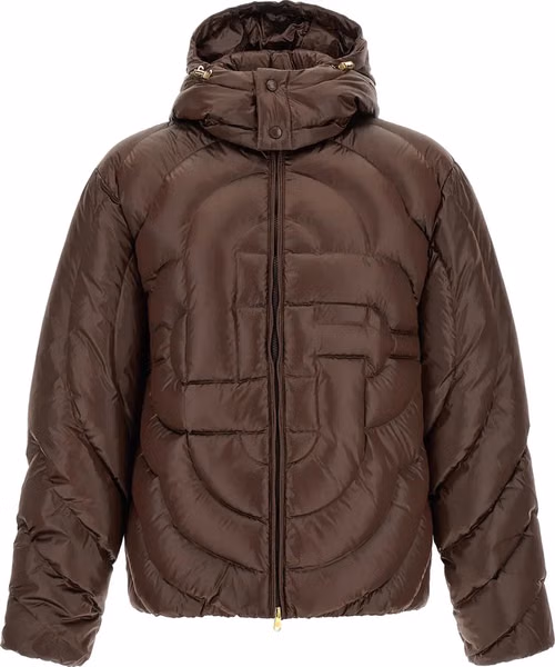 Brown Polyamide Full-Length Jacket