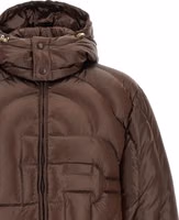 Brown Polyamide Full-Length Jacket 4