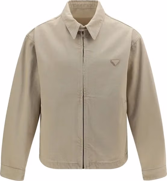 Beige Cotton Denim Jacket