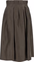 Brown Silk Midi Skirt 2
