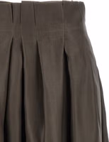Brown Silk Midi Skirt 3