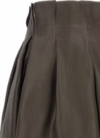 Brown Silk Midi Skirt 4