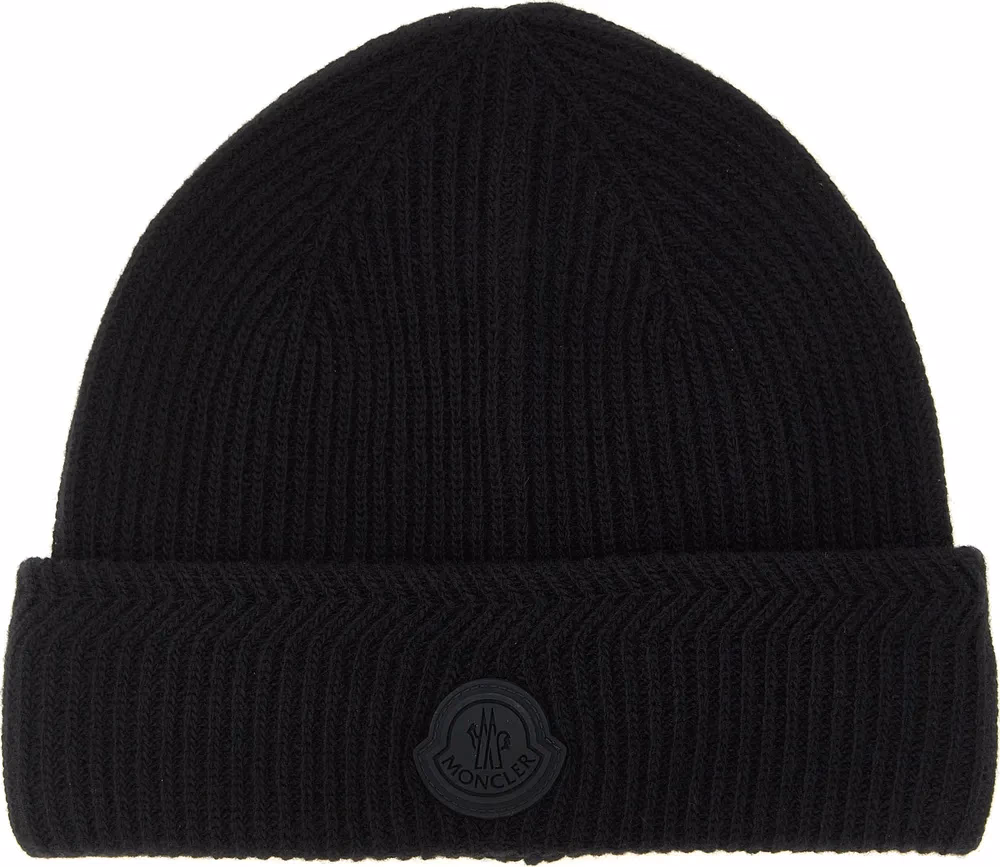 Black Virgin Wool Beanie