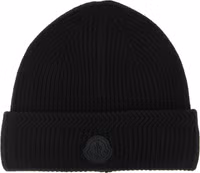 Black Virgin Wool Beanie 1