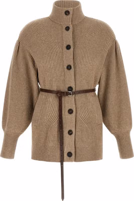 Beige Virgin Wool Cardigan