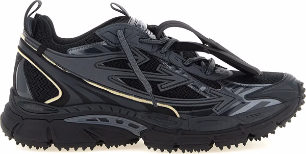 Black Polyethylene Athletic Sneakers