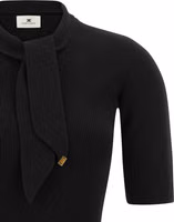 Black Viscose Short Dress 3
