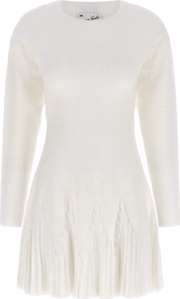 White Viscose Short Dress