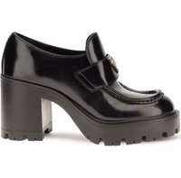 Black Calf Leather Bos Taurus Platform Loafers 1