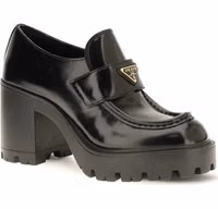 Black Calf Leather Bos Taurus Platform Loafers 2