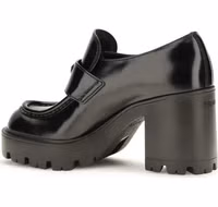 Black Calf Leather Bos Taurus Platform Loafers 3