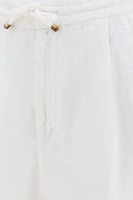White Linen Casual Pants 3