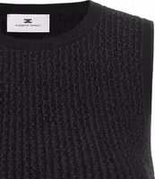 Black Viscose Sleeveles T-Shirt 3