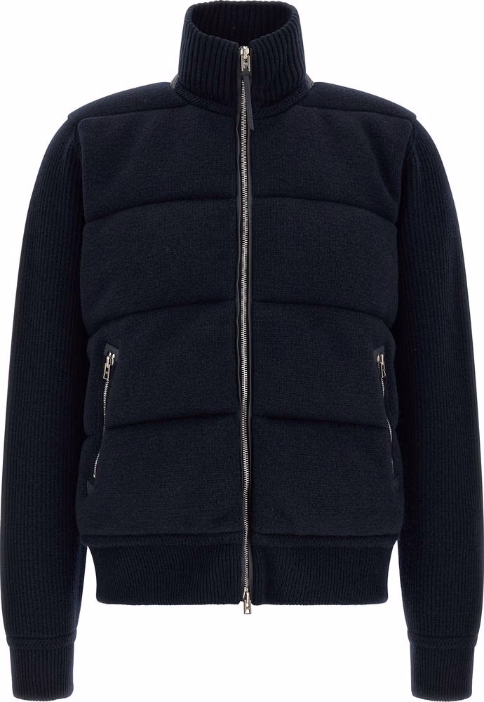 Blue Virgin Wool Full-Length Jacket