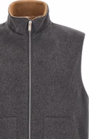 Gray Virgin Wool Sleeveless Jacket 3
