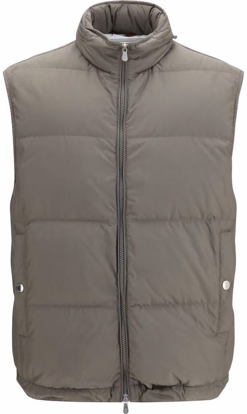 Gray Polyester Sleeveless Jacket