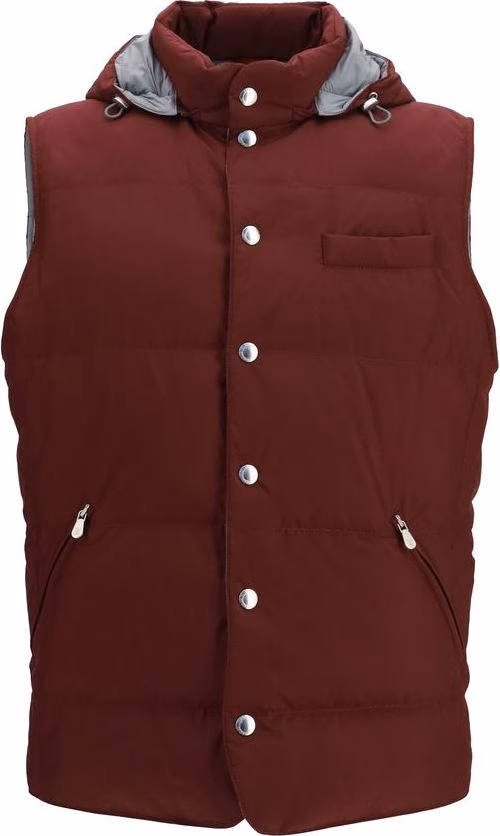 Bordeaux Polyester Sleeveless Jacket