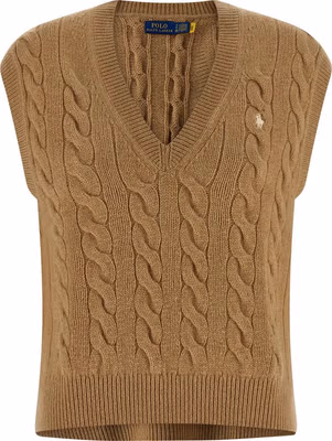 Beige Wool Sleeveless Jacket
