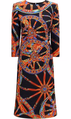 Multicolor Silk Cocktail Dress
