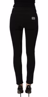Black Cotton Stretch Skinny Denim Jeans 4