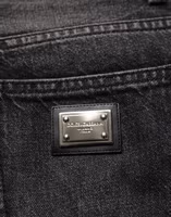 Black Cotton Stretch Straight Denim Jeans 1
