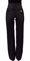 Black Cotton Stretch Straight Denim Jeans 4