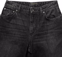 Black Cotton Stretch Straight Denim Jeans 5