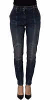 Dark Blue Cotton Stretch Skinny Denim Jeans 2