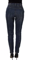 Dark Blue Cotton Stretch Skinny Denim Jeans 4