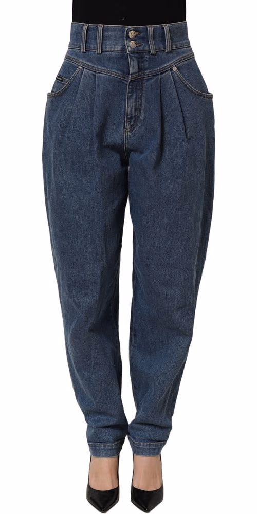 Dark Blue Cotton Stretch Tapered Denim Jeans