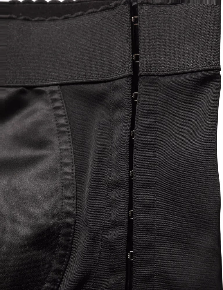Black Nylon HighWaist Elastic Waistband Shorts