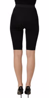 Black Nylon HighWaist Elastic Waistband Shorts 4