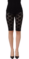 Black High Waist Sheer Floral Lace Shorts 2