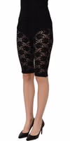 Black High Waist Sheer Floral Lace Shorts 3