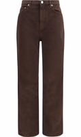 Brown Cotton Straight-Leg Jeans 1