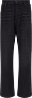 Black Cotton Straight-Leg Jeans 1