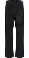 Black Cotton Straight-Leg Jeans 2