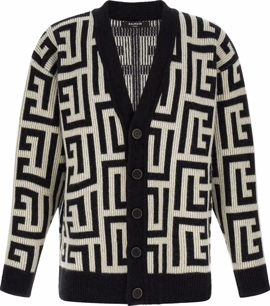 Bicolor Merino Wool Cardigan