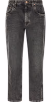 Gray Cotton Straight-Leg Jeans 1